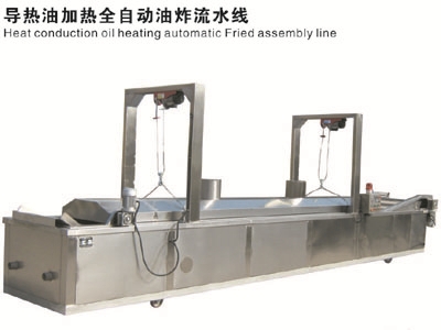 導(dǎo)熱油加熱全自動油炸機(jī)流水線